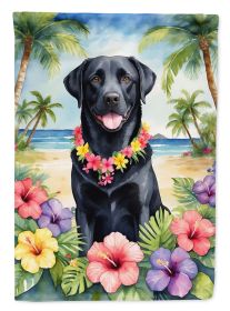 Black Labrador Retriever Luau Garden Flag Mailbox Flag Decorative Yard Flag Banner Outside Patio Artwork Yard Flower Beds, Garden Size, Multicolor