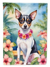 Rat Terrier Luau Garden Flag Mailbox Flag Decorative Yard Flag Banner Outside Patio Artwork Yard Flower Beds, Garden Size, Multicolor