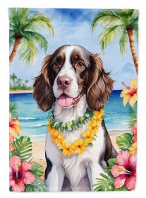 English Springer Spaniel Luau Garden Flag Mailbox Flag Decorative Yard Flag Banner Outside Patio Artwork Yard Flower Beds, Garden Size, Multicolor