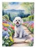 Bichon Frise Spring Path Garden Flag Mailbox Flag Decorative Yard Flag Banner Outside Patio Artwork Yard Flower Beds, Garden Size, Multicolor