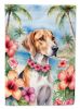 English Foxhound Luau Garden Flag Mailbox Flag Decorative Yard Flag Banner Outside Patio Artwork Yard Flower Beds, Garden Size, Multicolor