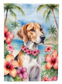 English Foxhound Luau Garden Flag Mailbox Flag Decorative Yard Flag Banner Outside Patio Artwork Yard Flower Beds, Garden Size, Multicolor