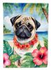 Pug Luau Garden Flag Mailbox Flag Decorative Yard Flag Banner Outside Patio Artwork Yard Flower Beds, Garden Size, Multicolor