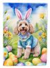 Cockapoo Easter Egg Hunt House Flag Large Porch Sleeve Pole Decorative Outside Yard Banner Artwork Wall Hanging, Polyester, House Size, Multicolor