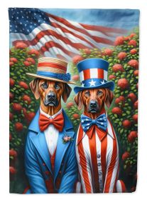 All American Rhodesian Ridgeback House Flag Large Porch Sleeve Pole Decorative Outside Yard Banner Artwork Wall Hanging, Polyester, House Size