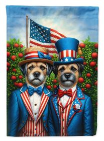 All American Border Terrier House Flag Large Porch Sleeve Pole Decorative Outside Yard Banner Artwork Wall Hanging, Polyester, House Size, Multicolor