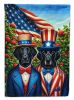 All American Flat-Coated Retriever House Flag Large Porch Sleeve Pole Decorative Outside Yard Banner Artwork Wall Hanging, Polyester, House Size