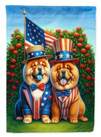 All American Chow Chow House Flag Large Porch Sleeve Pole Decorative Outside Yard Banner Artwork Wall Hanging, Polyester, House Size, Multicolor