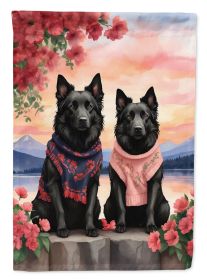 Belgian Sheepdog Two Hearts House Flag Large Porch Sleeve Pole Decorative Outside Yard Banner Artwork Wall Hanging, Polyester, House Size, Multicolor