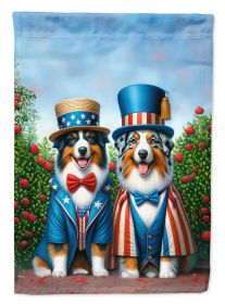 All American Australian Shepherd House Flag Large Porch Sleeve Pole Decorative Outside Yard Banner Artwork Wall Hanging, Polyester, House Size