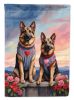 German Shepherd Two Hearts House Flag Large Porch Sleeve Pole Decorative Outside Yard Banner Artwork Wall Hanging, Polyester, House Size, Multicolor