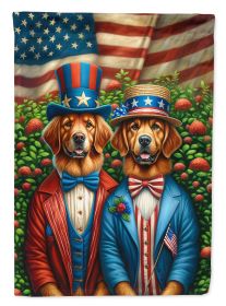 All American Chesapeake Bay Retriever House Flag Large Porch Sleeve Pole Decorative Outside Yard Banner Artwork Wall Hanging, Polyester, House Size