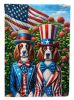 All American Welsh Springer Spaniel House Flag Large Porch Sleeve Pole Decorative Outside Yard Banner Artwork Wall Hanging, Polyester, House Size