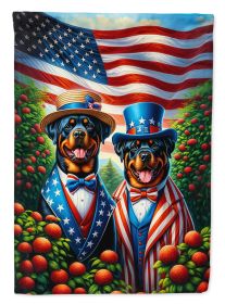 All American Rottweiler House Flag Large Porch Sleeve Pole Decorative Outside Yard Banner Artwork Wall Hanging, Polyester, House Size, Multicolor