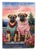 Bullmastiff Two Hearts House Flag Large Porch Sleeve Pole Decorative Outside Yard Banner Artwork Wall Hanging, Polyester, House Size, Multicolor