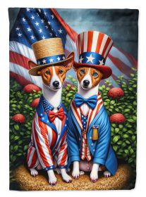 All American Basenji House Flag Large Porch Sleeve Pole Decorative Outside Yard Banner Artwork Wall Hanging, Polyester, House Size, Multicolor