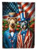 All American Irish Wolfhound House Flag Large Porch Sleeve Pole Decorative Outside Yard Banner Artwork Wall Hanging, Polyester, House Size, Multicolor