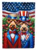All American Irish Terrier House Flag Large Porch Sleeve Pole Decorative Outside Yard Banner Artwork Wall Hanging, Polyester, House Size, Multicolor