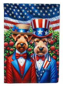 All American Irish Terrier House Flag Large Porch Sleeve Pole Decorative Outside Yard Banner Artwork Wall Hanging, Polyester, House Size, Multicolor