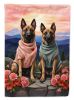 Belgian Malinois Two Hearts House Flag Large Porch Sleeve Pole Decorative Outside Yard Banner Artwork Wall Hanging, Polyester, House Size, Multicolor