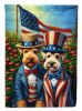 All American Lakeland Terrier House Flag Large Porch Sleeve Pole Decorative Outside Yard Banner Artwork Wall Hanging, Polyester, House Size