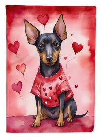 Manchester Terrier My Valentine Garden Flag Mailbox Flag Decorative Yard Flag Banner Outside Patio Artwork Yard Flower Beds, Garden Size, Multicolor
