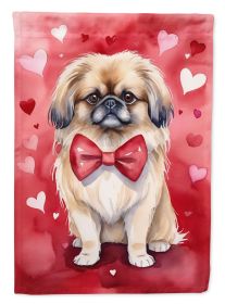 Pekingese My Valentine Garden Flag Mailbox Flag Decorative Yard Flag Banner Outside Patio Artwork Yard Flower Beds, Garden Size, Multicolor