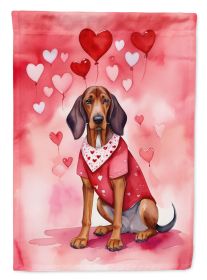 Redbone Coonhound My Valentine Garden Flag Mailbox Flag Decorative Yard Flag Banner Outside Patio Artwork Yard Flower Beds, Garden Size, Multicolor