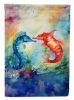 Seahorses House Flag Large Porch Sleeve Pole Decorative Outside Yard Banner Artwork Wall Hanging, Polyester, House Size, Multicolor