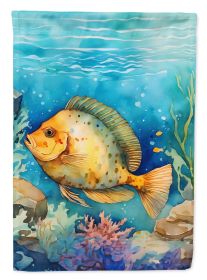 Flounder House Flag Large Porch Sleeve Pole Decorative Outside Yard Banner Artwork Wall Hanging, Polyester, House Size, Multicolor