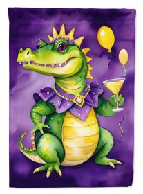 Alligator Mardi Gras Garden Flag Mailbox Flag Decorative Yard Flag Banner Outside Patio Artwork Yard Flower Beds, Garden Size, Multicolor