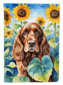 English Cocker Spaniel in Sunflowers Garden Flag Mailbox Flag Decorative Yard Flag Banner Outside Patio Artwork Yard Flower Beds, Garden Size