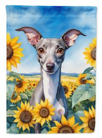 Italian Greyhound in Sunflowers Garden Flag Mailbox Flag Decorative Yard Flag Banner Outside Patio Artwork Yard Flower Beds, Garden Size, Multicolor