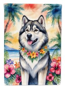 Alaskan Malamute Luau Garden Flag Mailbox Flag Decorative Yard Flag Banner Outside Patio Artwork Yard Flower Beds, Garden Size, Multicolor