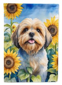 Lhasa Apso in Sunflowers Garden Flag Mailbox Flag Decorative Yard Flag Banner Outside Patio Artwork Yard Flower Beds, Garden Size, Multicolor