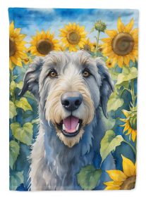 Irish Wolfhound in Sunflowers Garden Flag Mailbox Flag Decorative Yard Flag Banner Outside Patio Artwork Yard Flower Beds, Garden Size, Multicolor