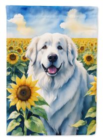 Great Pyrenees in Sunflowers Garden Flag Mailbox Flag Decorative Yard Flag Banner Outside Patio Artwork Yard Flower Beds, Garden Size, Multicolor