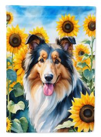 Collie in Sunflowers Garden Flag Mailbox Flag Decorative Yard Flag Banner Outside Patio Artwork Yard Flower Beds, Garden Size, Multicolor