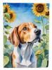English Foxhound in Sunflowers Garden Flag Mailbox Flag Decorative Yard Flag Banner Outside Patio Artwork Yard Flower Beds, Garden Size, Multicolor