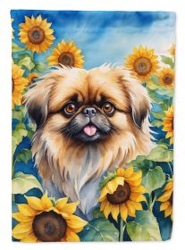 Pekingese in Sunflowers Garden Flag Mailbox Flag Decorative Yard Flag Banner Outside Patio Artwork Yard Flower Beds, Garden Size, Multicolor