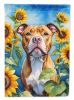 Pit Bull Terrier in Sunflowers Garden Flag Mailbox Flag Decorative Yard Flag Banner Outside Patio Artwork Yard Flower Beds, Garden Size, Multicolor