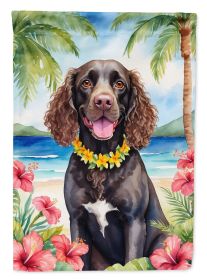 American Water Spaniel Luau Garden Flag Mailbox Flag Decorative Yard Flag Banner Outside Patio Artwork Yard Flower Beds, Garden Size, Multicolor