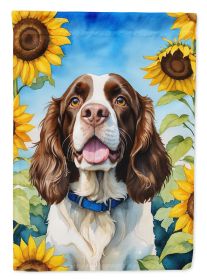 English Springer Spaniel in Sunflowers Garden Flag Mailbox Flag Decorative Yard Flag Banner Outside Patio Artwork Yard Flower Beds, Garden Size