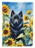 Schipperke in Sunflowers Garden Flag Mailbox Flag Decorative Yard Flag Banner Outside Patio Artwork Yard Flower Beds, Garden Size, Multicolor