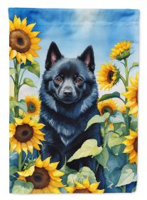 Schipperke in Sunflowers Garden Flag Mailbox Flag Decorative Yard Flag Banner Outside Patio Artwork Yard Flower Beds, Garden Size, Multicolor
