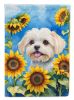 Maltese in Sunflowers Garden Flag Mailbox Flag Decorative Yard Flag Banner Outside Patio Artwork Yard Flower Beds, Garden Size, Multicolor