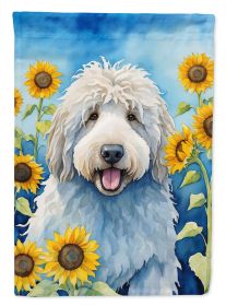 Komondor in Sunflowers Garden Flag Mailbox Flag Decorative Yard Flag Banner Outside Patio Artwork Yard Flower Beds, Garden Size, Multicolor