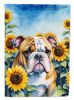 English Bulldog in Sunflowers Garden Flag Mailbox Flag Decorative Yard Flag Banner Outside Patio Artwork Yard Flower Beds, Garden Size, Multicolor