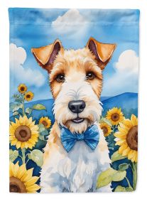 Fox Terrier in Sunflowers Garden Flag Mailbox Flag Decorative Yard Flag Banner Outside Patio Artwork Yard Flower Beds, Garden Size, Multicolor