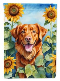 Nova Scotia Duck Toller in Sunflowers Garden Flag Mailbox Flag Decorative Yard Flag Banner Outside Patio Artwork Yard Flower Beds, Garden Size